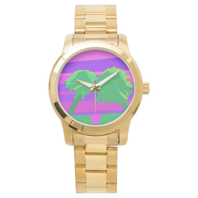 Mt. Sunset Pink Green Purple  Watch (Front)