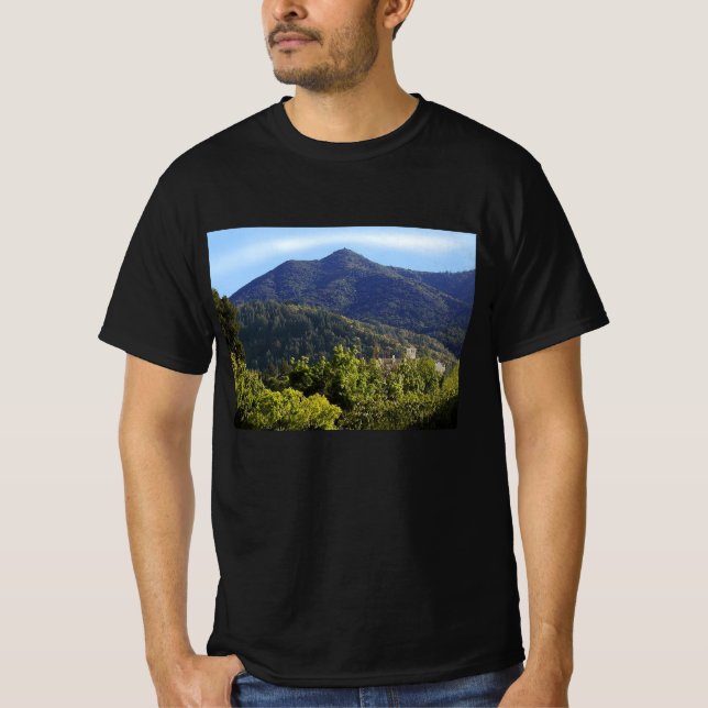 Mt Tamalpais and Church Tower  T-Shirt (Front)