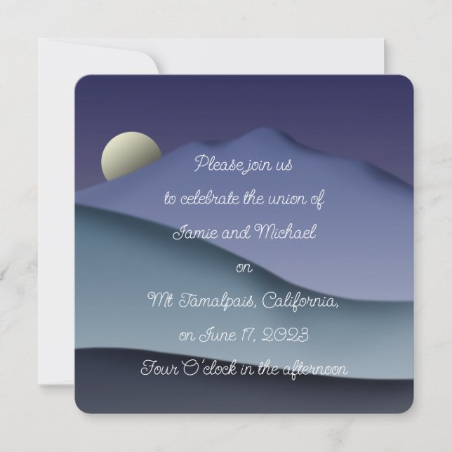 Mt Tamalpais and the Moon Invitations  (Front)