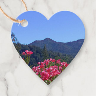 Mt Tamalpais with Pink Flowers Favor Tags