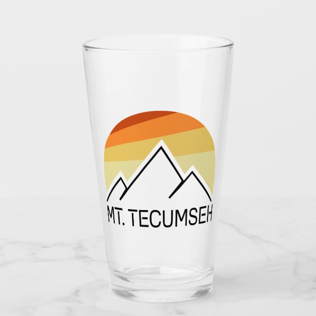 Mt. Tecumseh New Hampshire Retro Glass (Front)