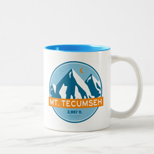 Mt. Tecumseh New Hampshire Stars Moon Two-Tone Coffee Mug (Right)