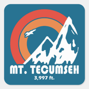 Mt. Tecumseh New Hampshire Sun Eagle Square Sticker