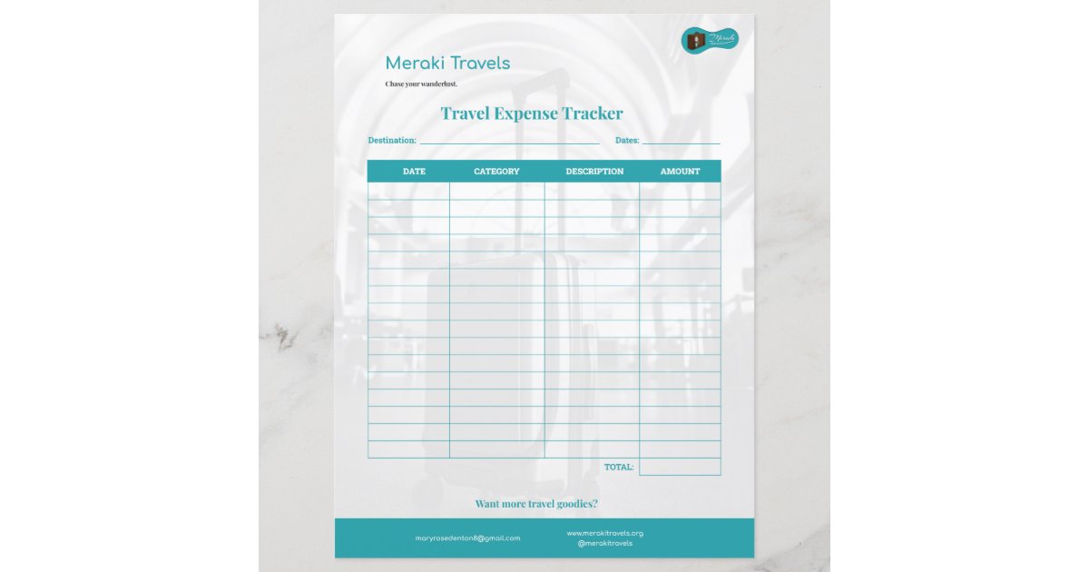 MT Travel Expense Tracker | Zazzle