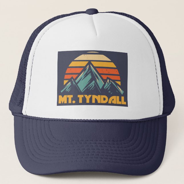 Mt. Tyndall California Retro Turquoise Trucker Hat (Front)