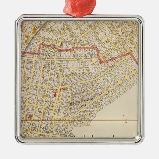 Mt Vernon Atlas Map Metal Ornament (Front)