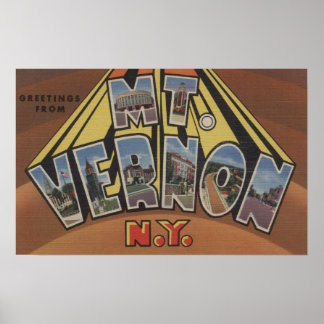 Mt. Vernon, New York - Large Letter Scenes Poster