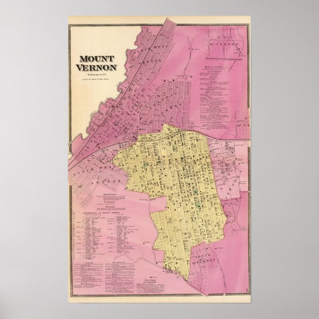 Mt Vernon, NY Poster (Front)