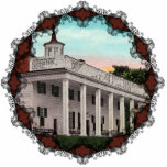 Mt. Vernon Vintage Ornament<br><div class="desc">Vintage postcard of Mt. Vernon Mansion,  the home of George Washington,  first President of the United States. Reprinted on this beautiful Christmas Ornament with Victorian filagree trim.</div>