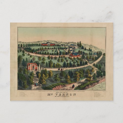 Mt Vernon Virginia 1859 Postcard