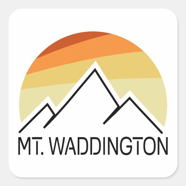Mt. Waddington British Columbia Retro Square Sticker (Front)
