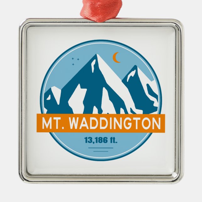Mt. Waddington British Columbia Stars Moon Metal Ornament (Front)