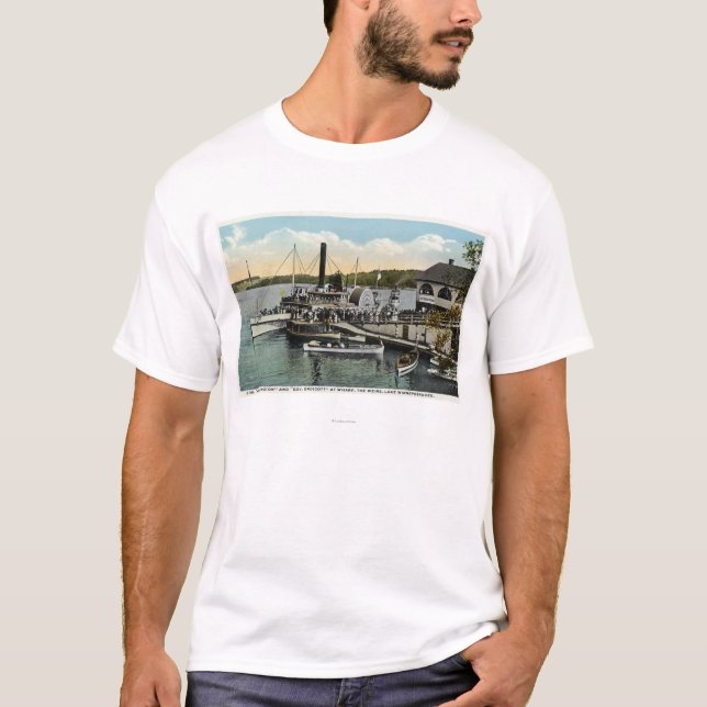 Mt. Washington, Gov. Endicott Steamers Docked T-Shirt (Front)