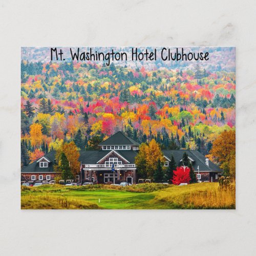 Mt Washington Hotel Clubhouse in Autumn Postcard