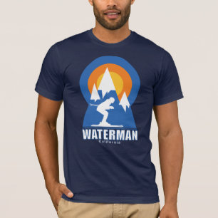 Mt Waterman Ski Sunset Retro T-Shirt