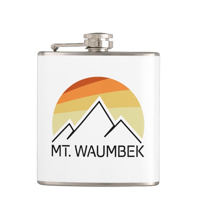 Mt. Waumbek New Hampshire Retro Flask (Front)