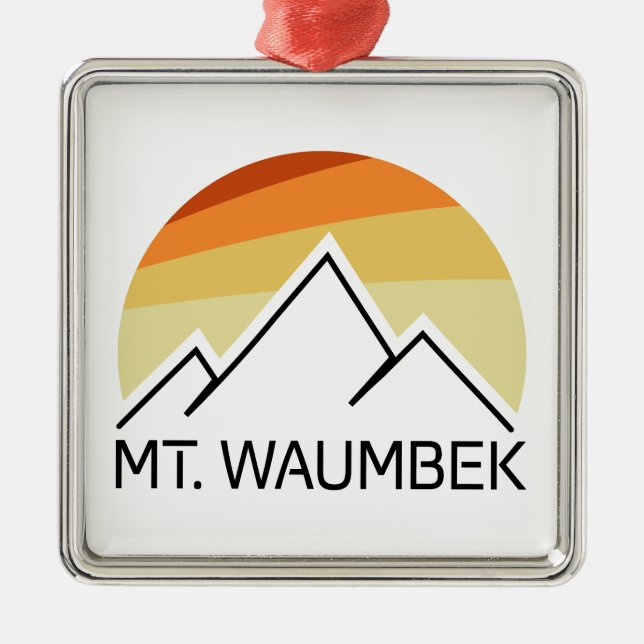 Mt. Waumbek New Hampshire Retro Metal Ornament (Front)