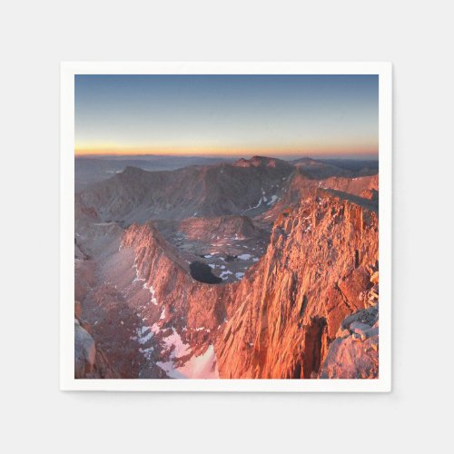 Mt Whitney and Pinnacles Sunrise _ John Muir Trail Paper Napkins