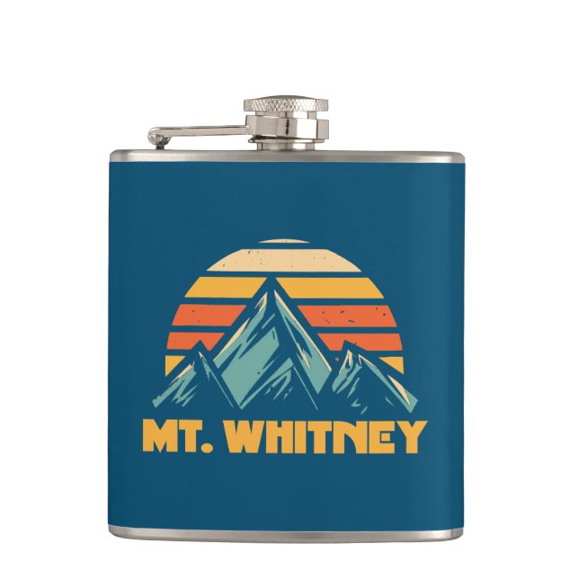 Mt. Whitney California Retro Turquoise Flask (Front)
