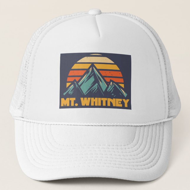 Mt. Whitney California Retro Turquoise Trucker Hat (Front)