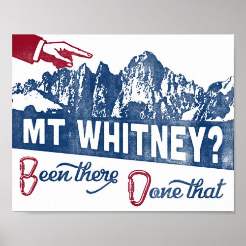 Mt Whitney Poster Mountain Climbing Souvenir