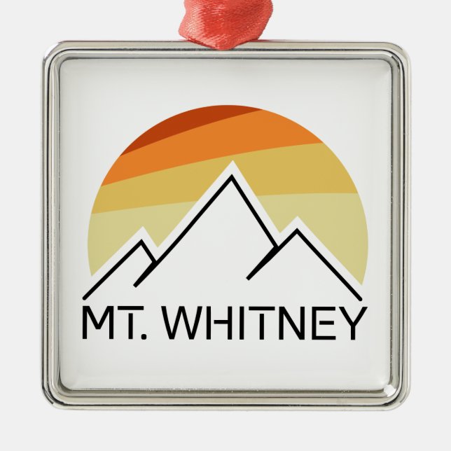 Mt. Whitney Retro Metal Ornament (Front)