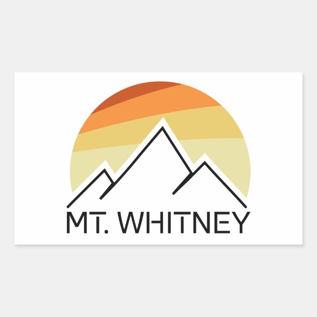 Mt. Whitney Retro Rectangular Sticker (Front)