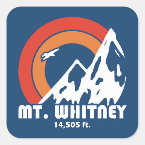 Mt Whitney Sun Eagle Square Sticker