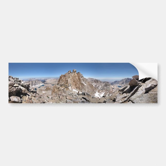 Mt Whitney Trail Crest Panorama - Sierra Bumper Sticker (Front)