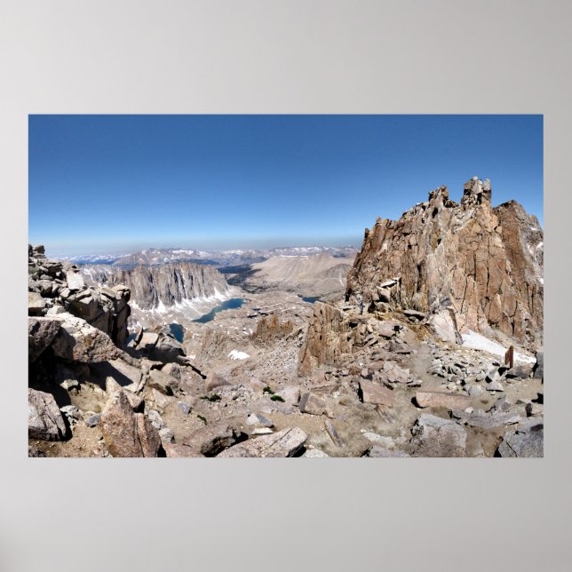 Mt Whitney Trail Crest Panorama - Sierra Poster (Front)