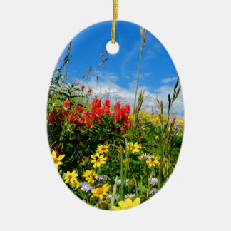 Mt. Wildflowers Ceramic Ornament