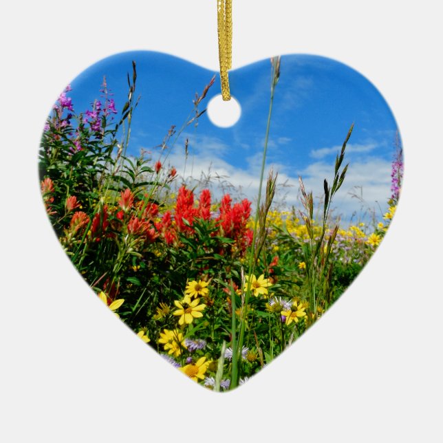 Mt. Wildflowers Ceramic Ornament (Front)