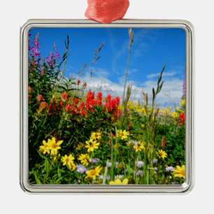 Mt. Wildflowers Metal Ornament