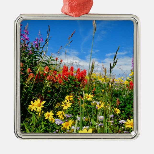Mt. Wildflowers Metal Ornament (Front)