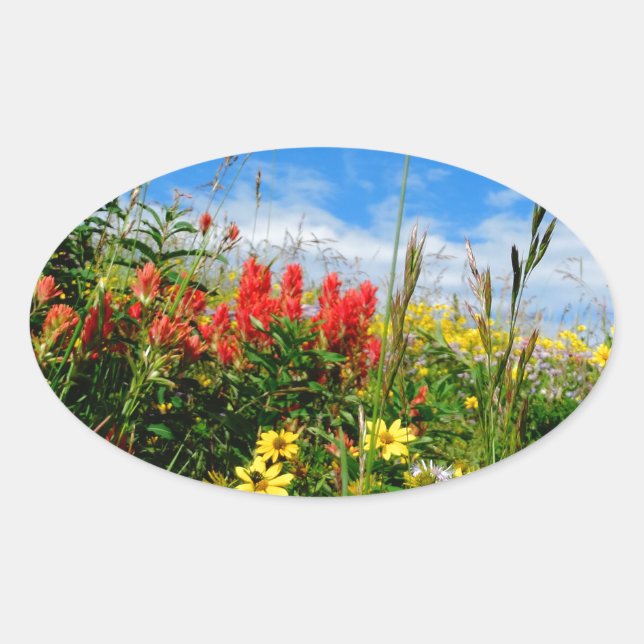 Mt. Wildflowers Oval Sticker (Front)