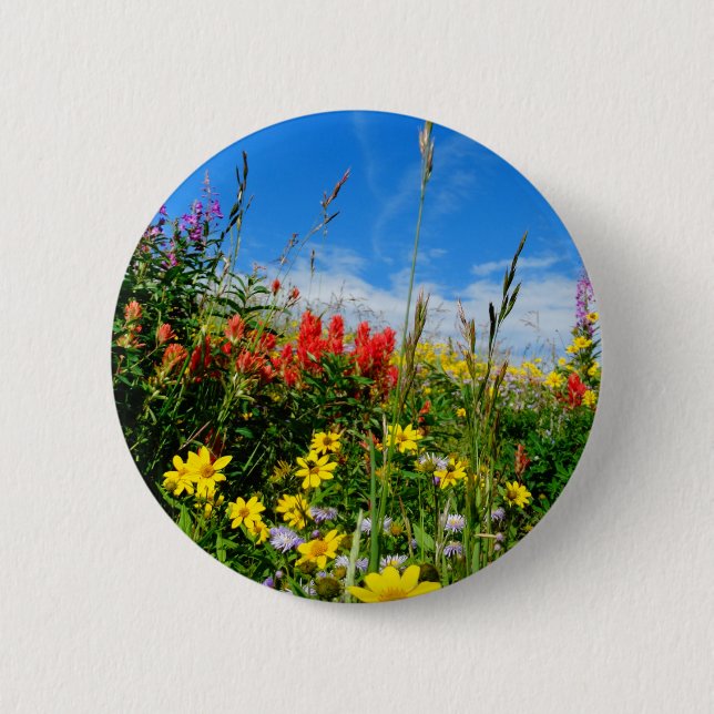 Mt. Wildflowers Pinback Button (Front)