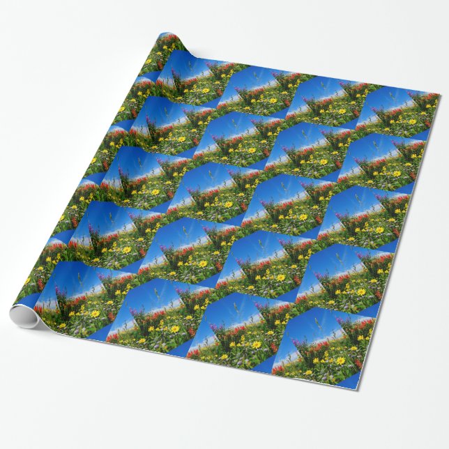 Mt. Wildflowers Wrapping Paper (Unrolled)