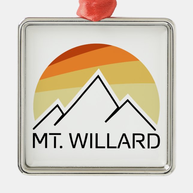 Mt. Willard New Hampshire Retro Metal Ornament (Front)