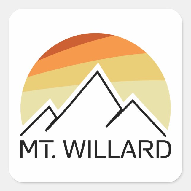 Mt. Willard New Hampshire Retro Square Sticker (Front)