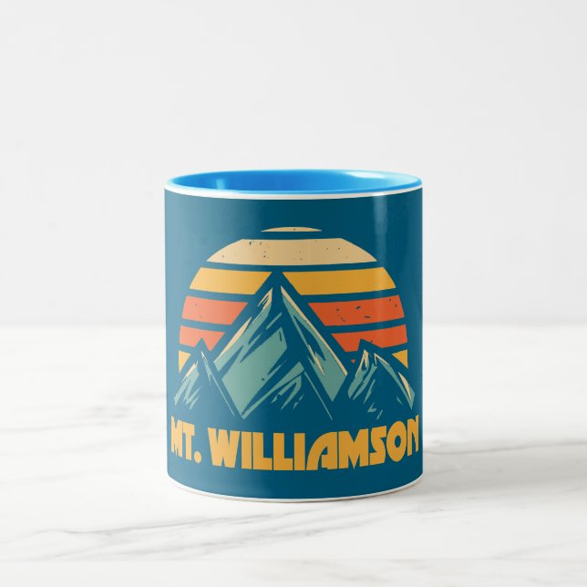 Mt. Williamson California Retro Turquoise Two-Tone Coffee Mug (Center)