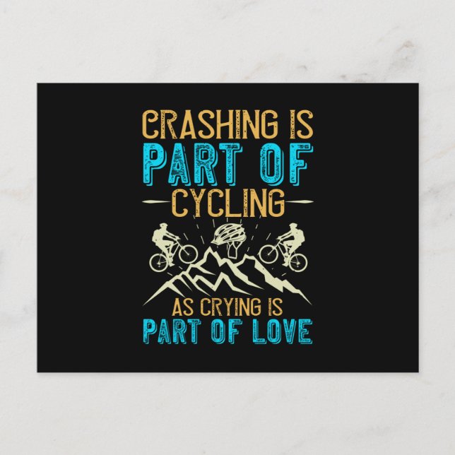 MTB - Crashing Is Part Of Cycling Postcard (Front)