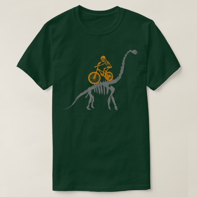 MTB DINOSAUR SKELETON Dino Mountain Bike BMX Bicyc T-Shirt (Design Front)