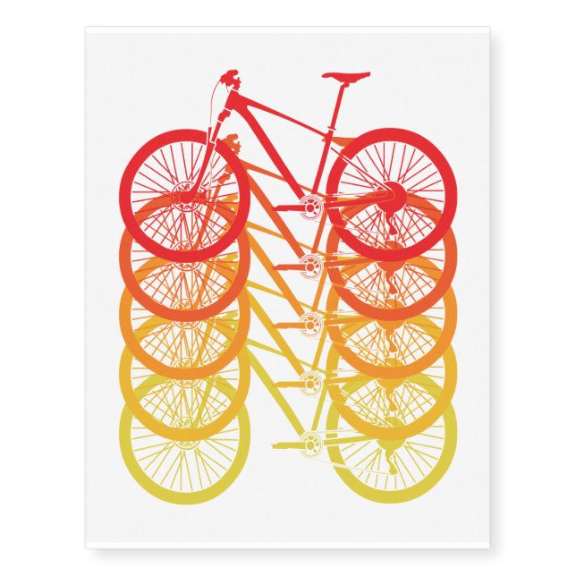MTB Dirt Biker, BMX Bicycle Racer Cyclist Gift Temporary Tattoos (Front)