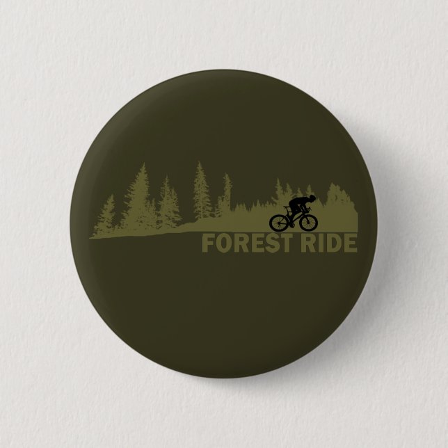 MTB Downhill Forest Ride Mountain Biking Button (Front)