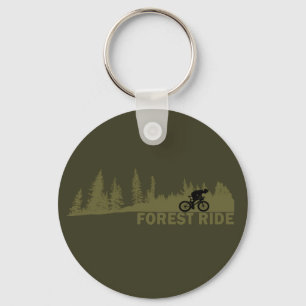 MTB Downhill Forest Ride Mountain Biking Keychain
