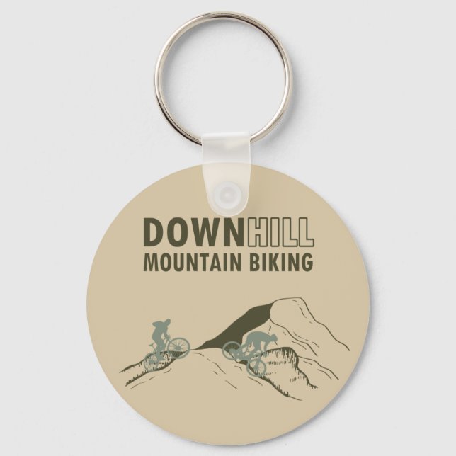 MTB Downhill Mountain Bike Keychain (Front)