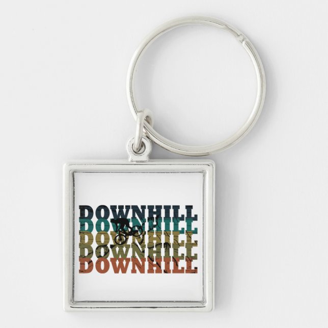 MTB Downhill Mountain Bike Keychain (Front)