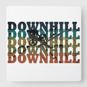 MTB Downhill Mountain Bike Square Wall Clock