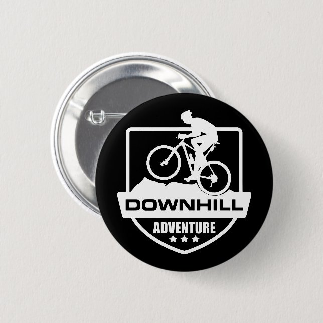 Mtb Downhill Mountain Biking Button (Front & Back)
