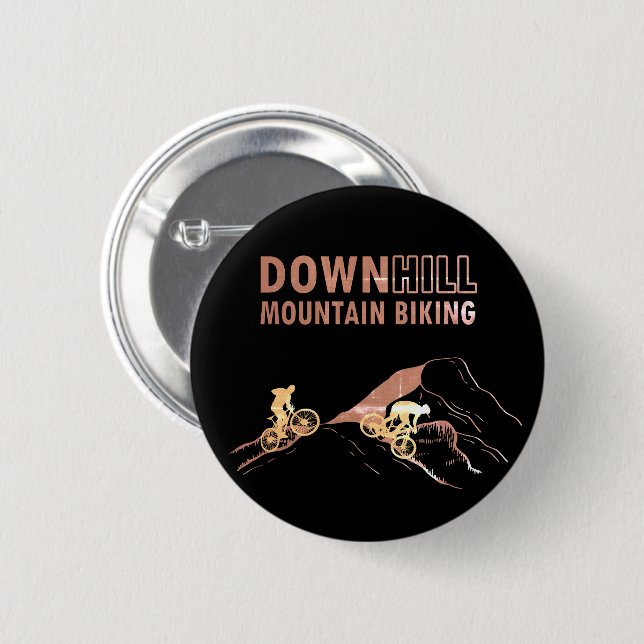 MTB Downhill Mountain Biking Button (Front & Back)